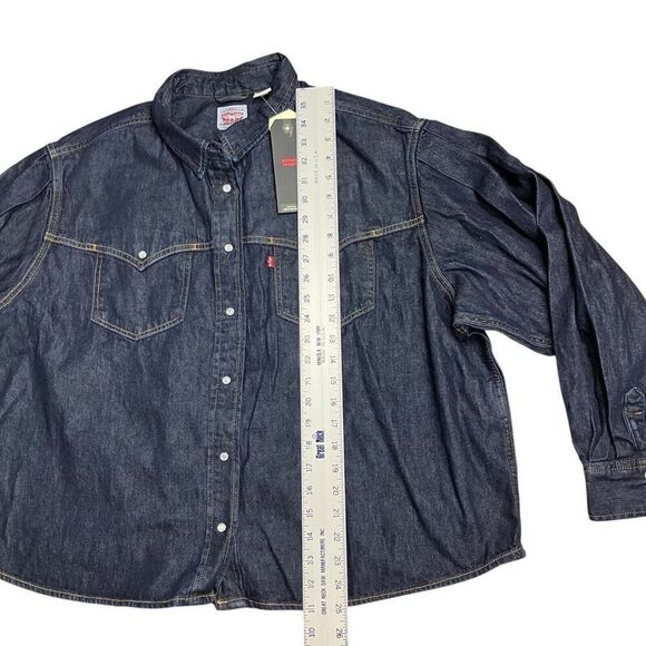 Levis Shirt WMNS XL Payton Western Denim Pearl Snap Rodeo Cowboy Jean Ranch LS - Picture 4 of 11